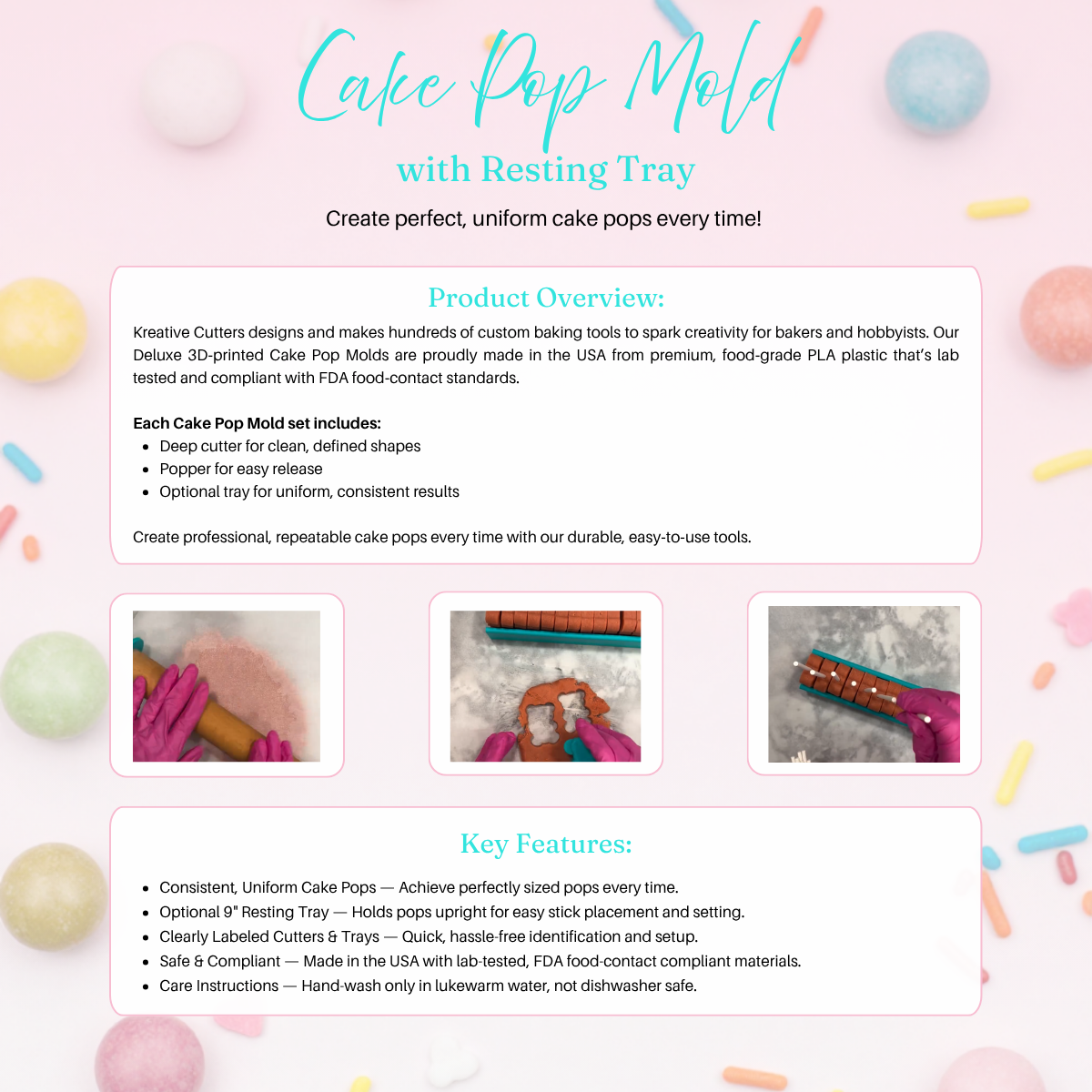 Strawberry Cake Pop Mold | Deluxe 6 in 1 Multi-Popper, and Tray Option
