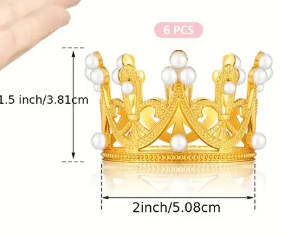 Mini Crown Cake Toppers