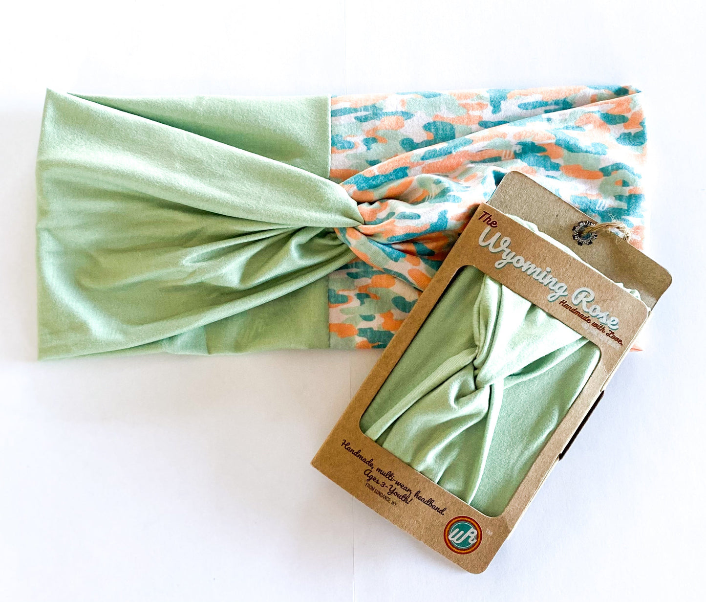 Camo Tennessee Teal/Solid Sage Headband