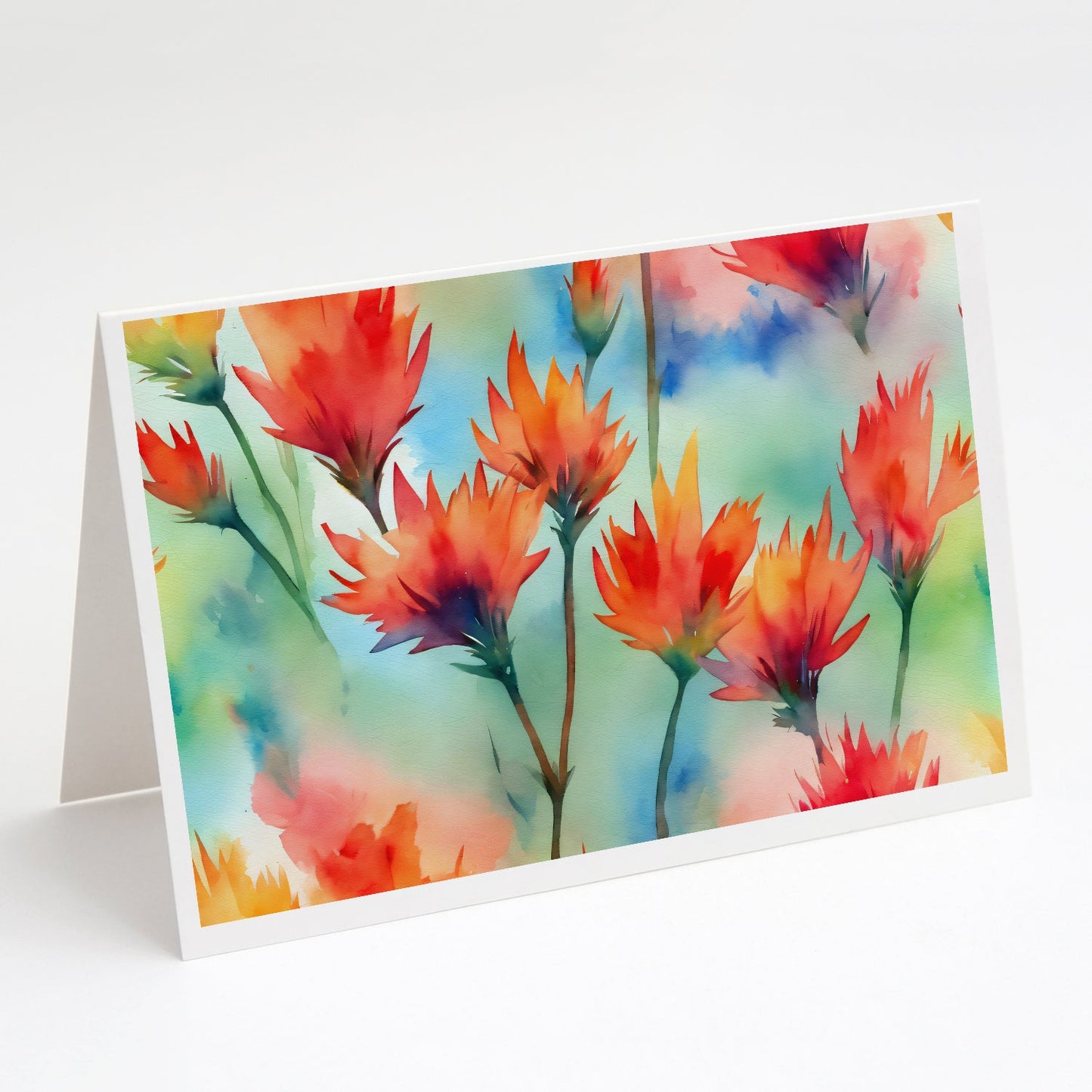 Wyoming Indian Paintbrush in Watercolor Greeting Cards Pack of 8