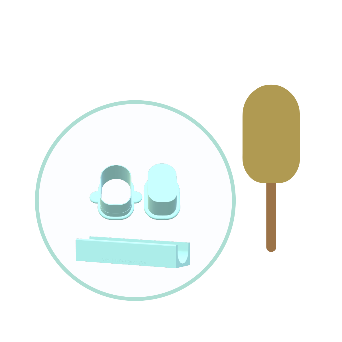 Cakesicle Mold | Medium 2.5in x 1.5in Deluxe Cutter, Popper and Tray Options