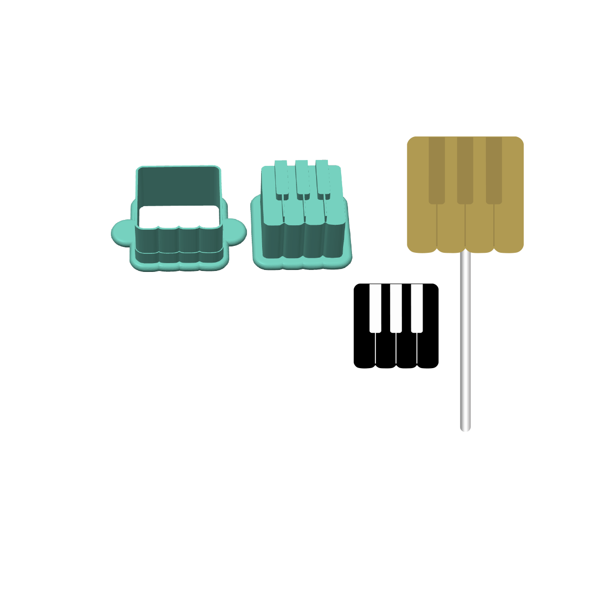 Keyboard Cake Pop Mold |Deluxe Cutter, Popper, and Tray Option