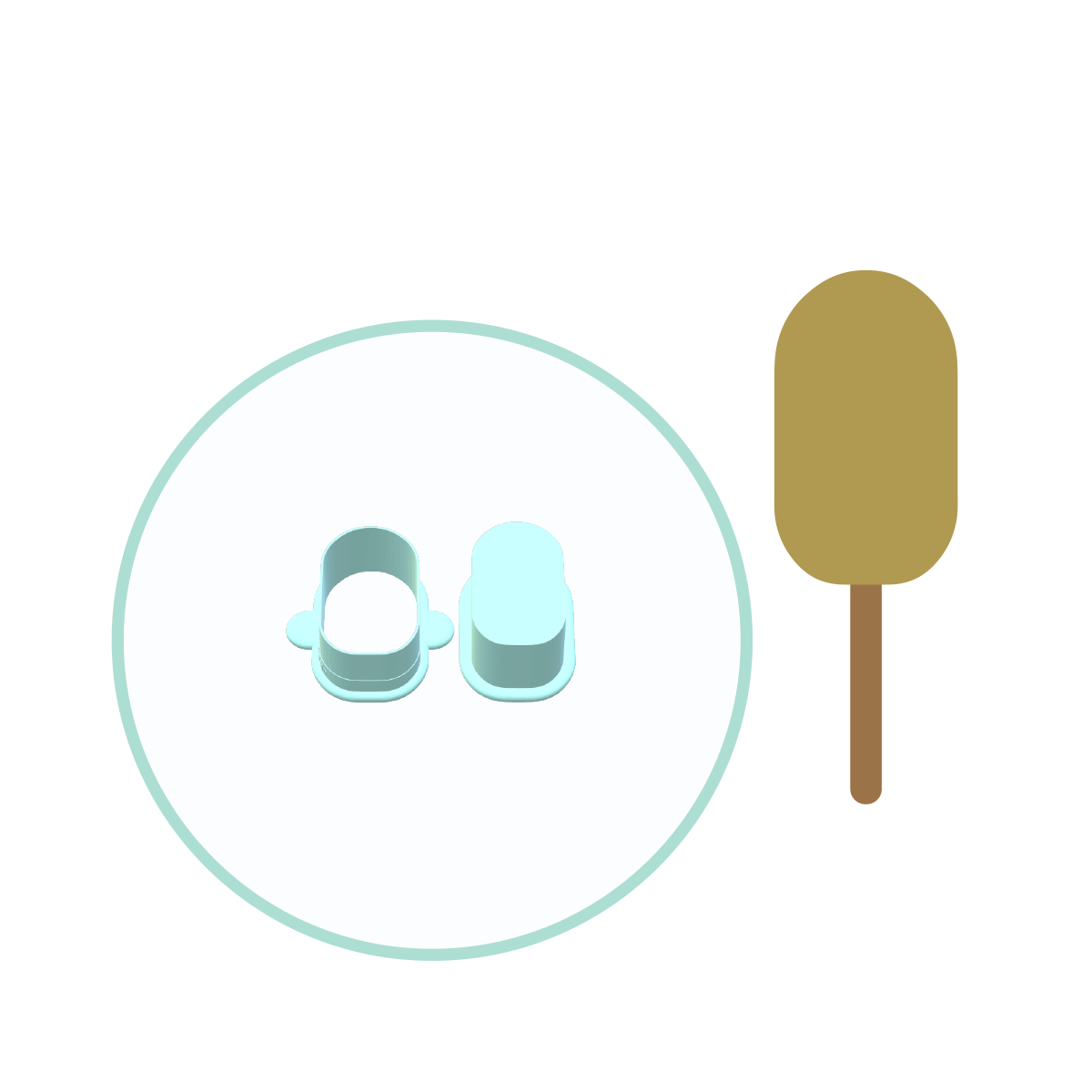 Cakesicle Mold | Medium 2.5in x 1.5in Deluxe Cutter, Popper and Tray Options