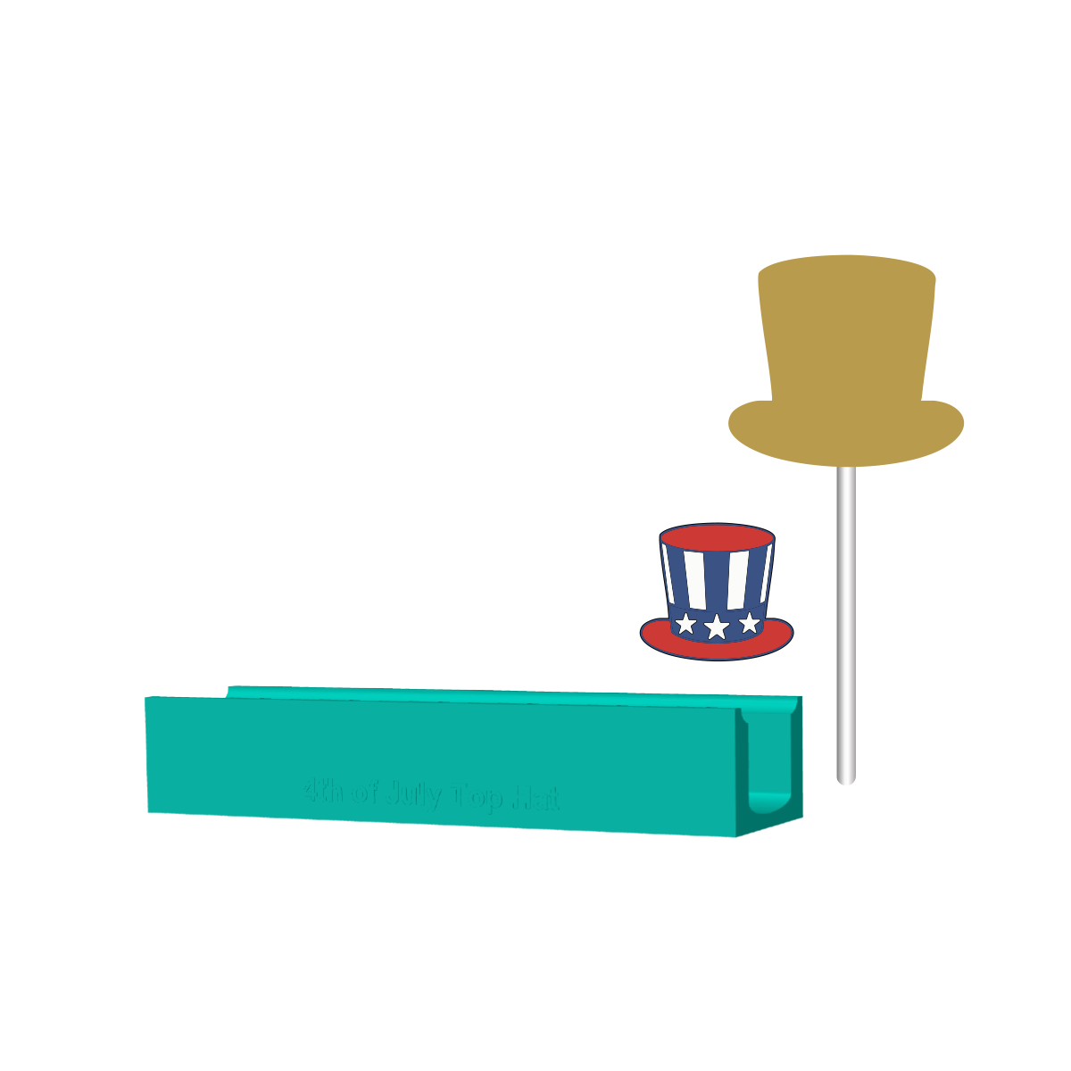 4th of July Top Hat Cake Pop Mold |Deluxe Cutter, Popper, and Tray Option