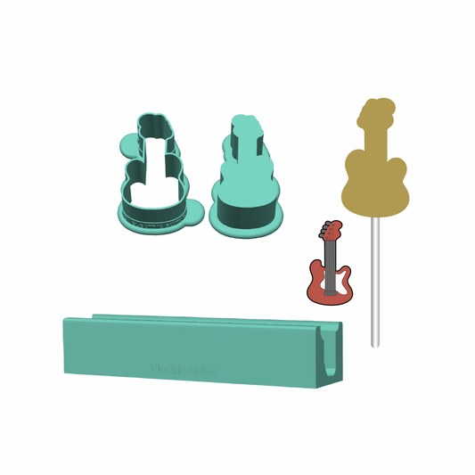 Electric Guitar Cake Pop Mold |Deluxe Cutter, Popper, and Tray Option