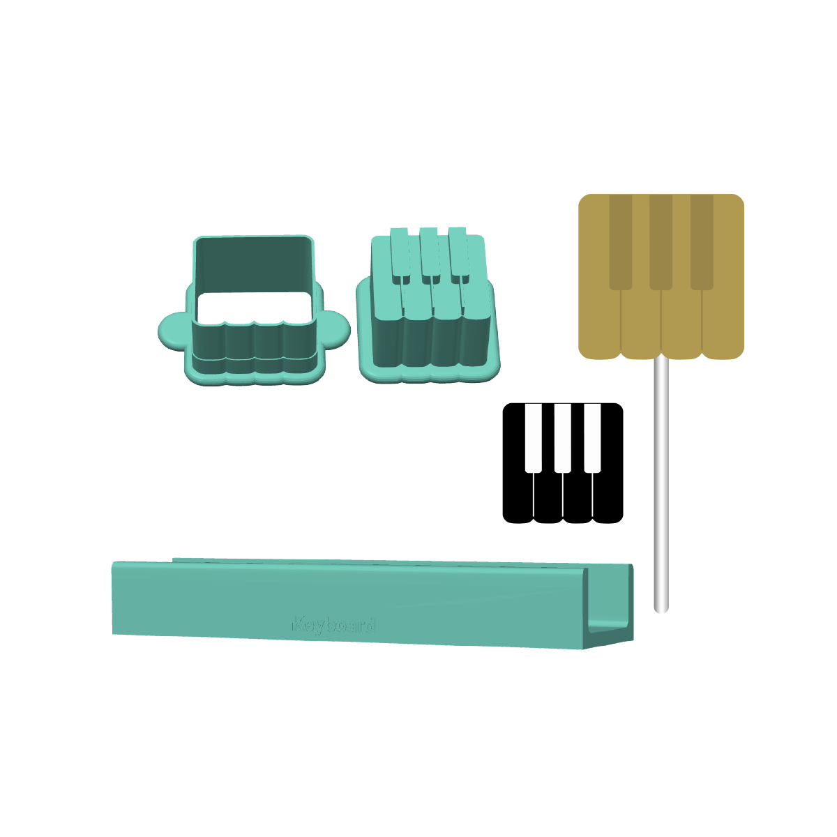 Keyboard Cake Pop Mold |Deluxe Cutter, Popper, and Tray Option