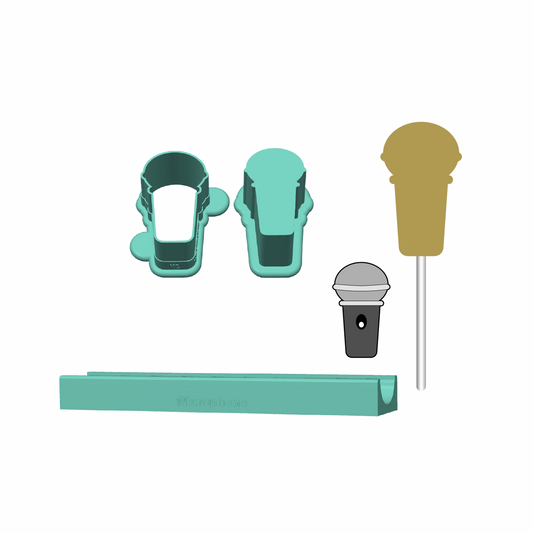 Microphone Cake Pop Mold |Deluxe Cutter, Popper, and Tray Option