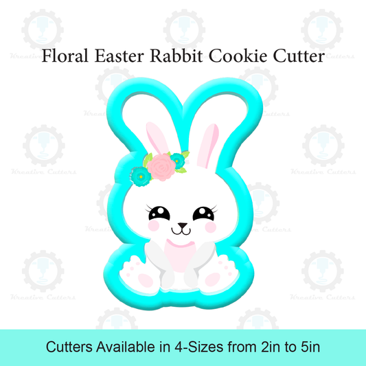 Floral Easter Rabbit Cookie Cutter