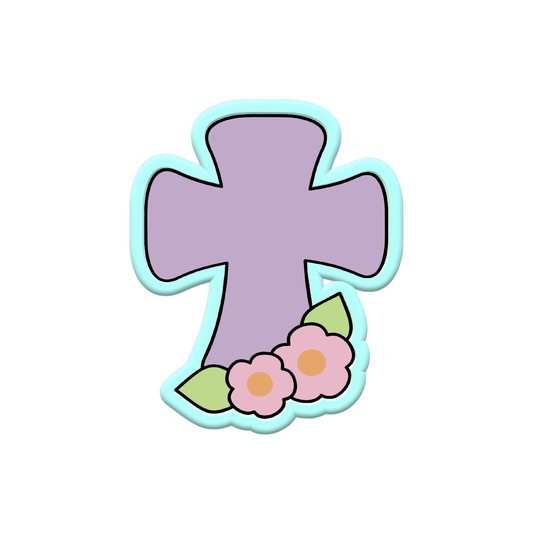 Cross With Flowers Cookie Cutters