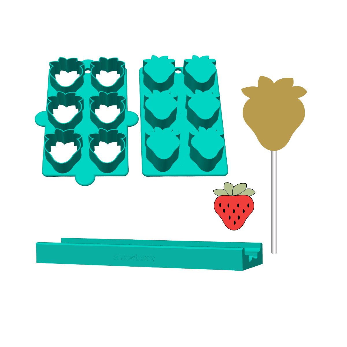 Strawberry Cake Pop Mold | Deluxe 6 in 1 Multi-Popper, and Tray Option