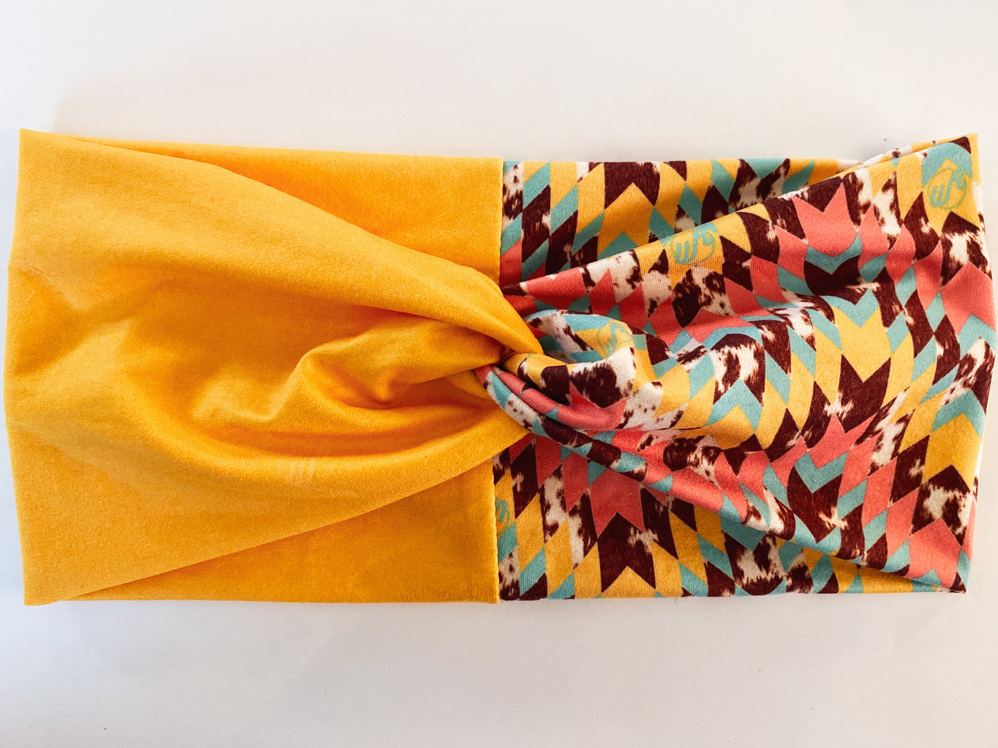 Solid Yellow/Retro Cowhide Headband