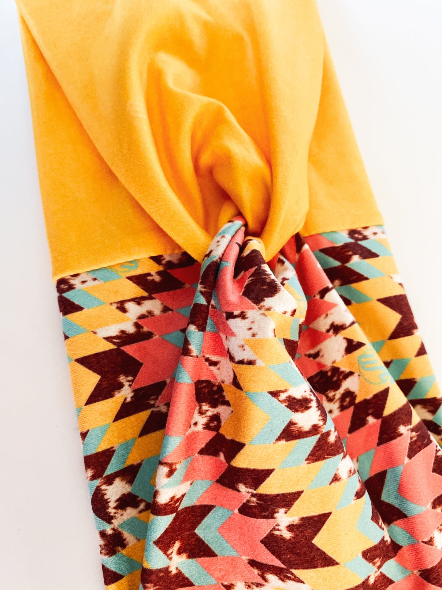 Solid Yellow/Retro Cowhide Headband