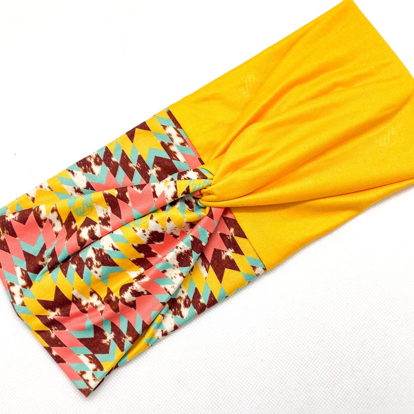 Solid Yellow/Retro Cowhide Headband