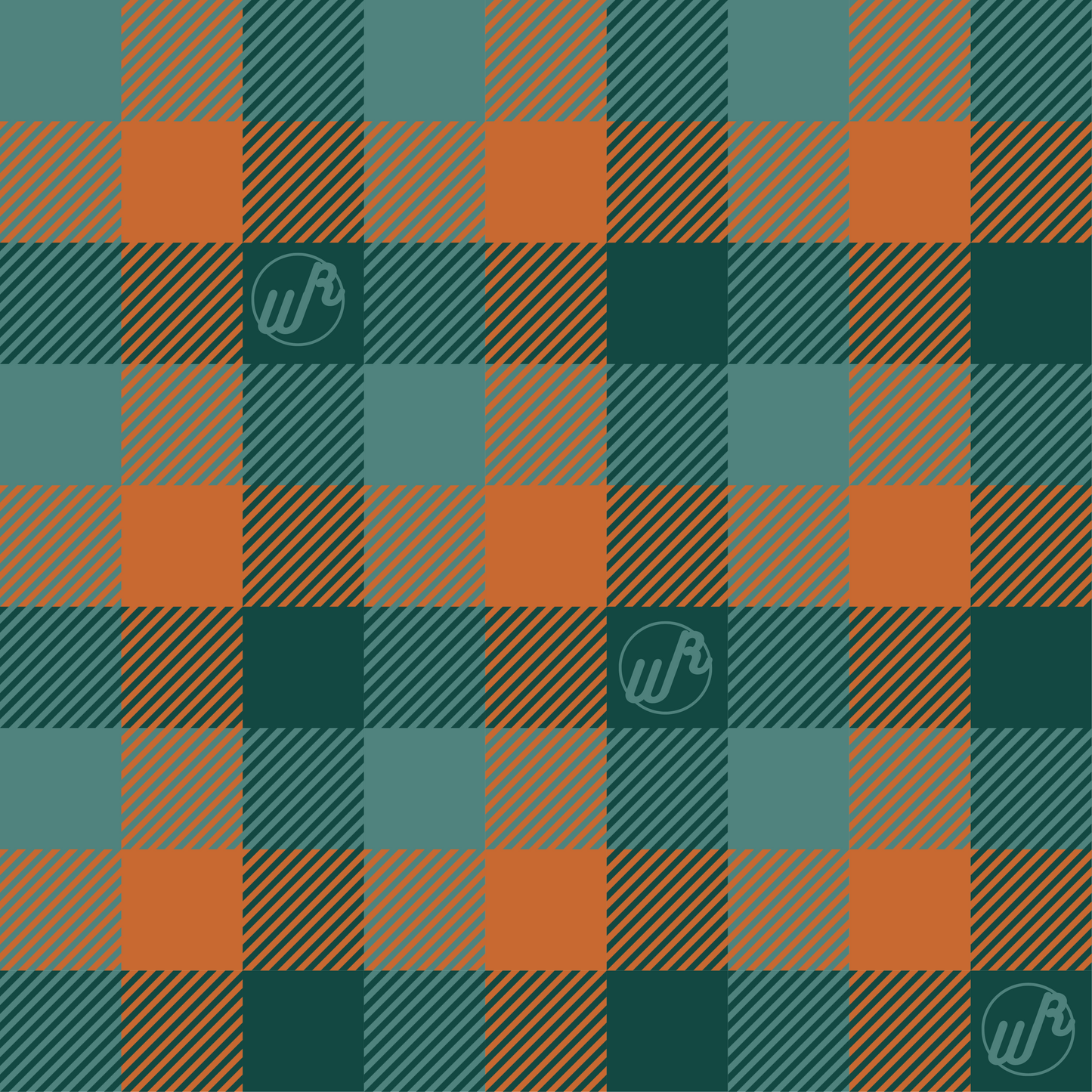 Plaid Teal and Brown Headband