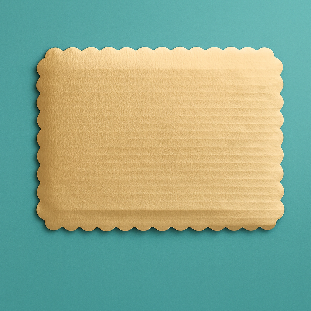 Cake Board - 1/4 Sheet Gold Scallop