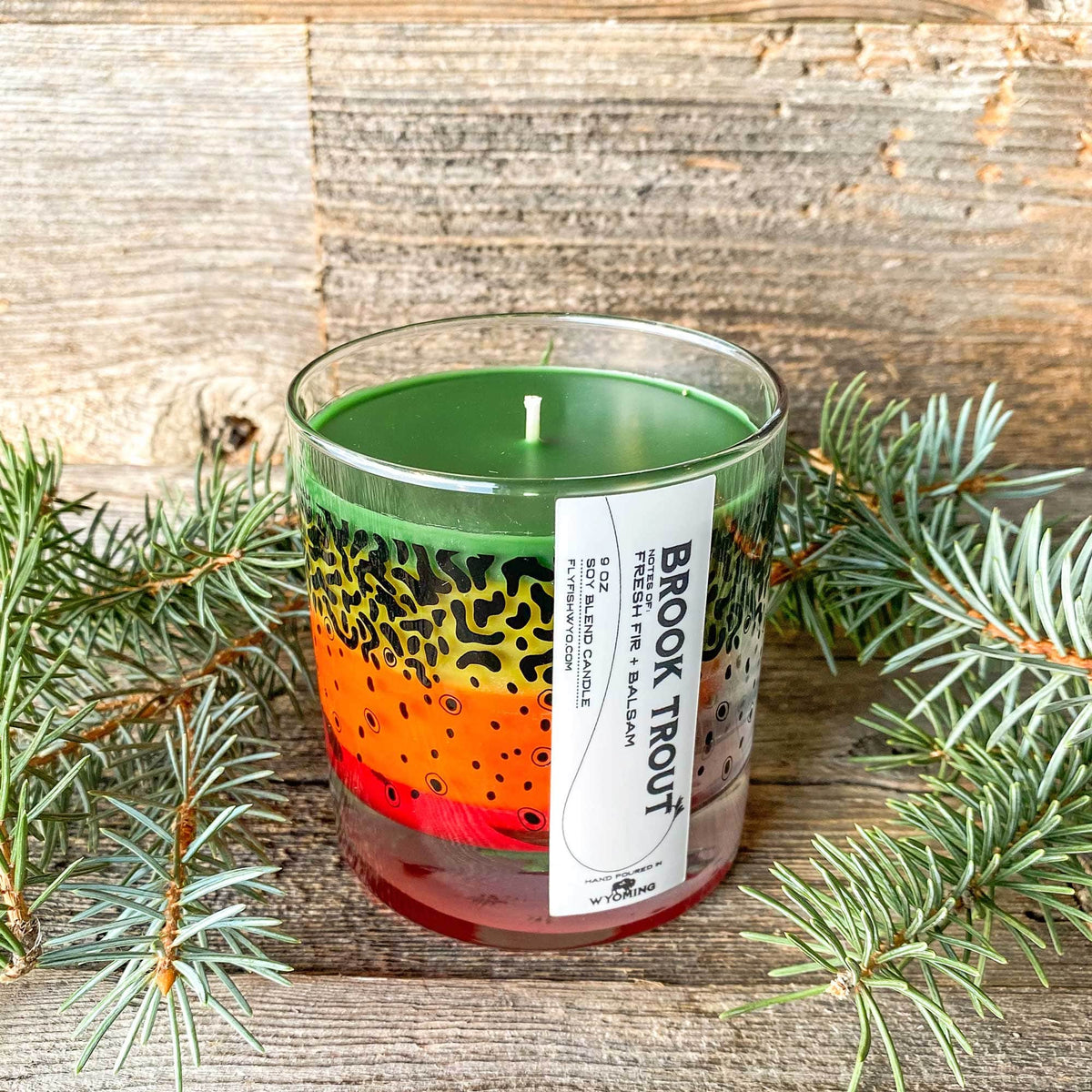 Wyo Brook Trout Pattern Candle